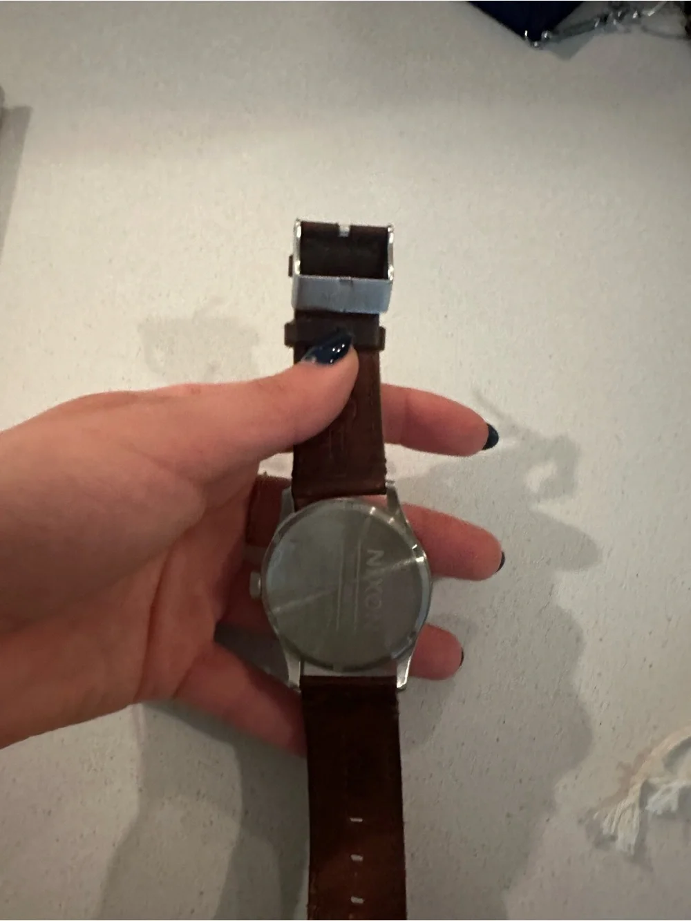 Nixon Men’s Green Dial Watch with Brown Leather Strap